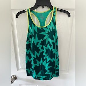 Green geometric print Nike Size small dri fit running Tank Top